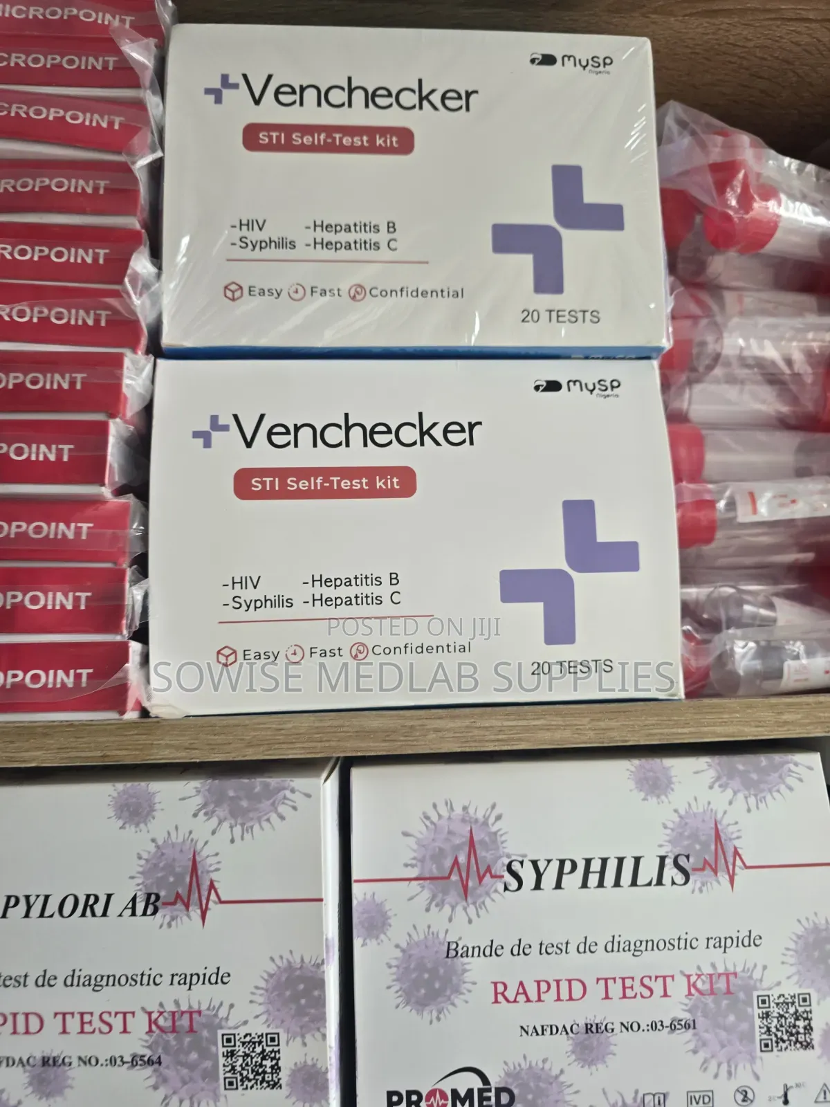 Venchecker 4-in-1 STI Self-Test Kit – HIV, Hepatitis B C Syphilis