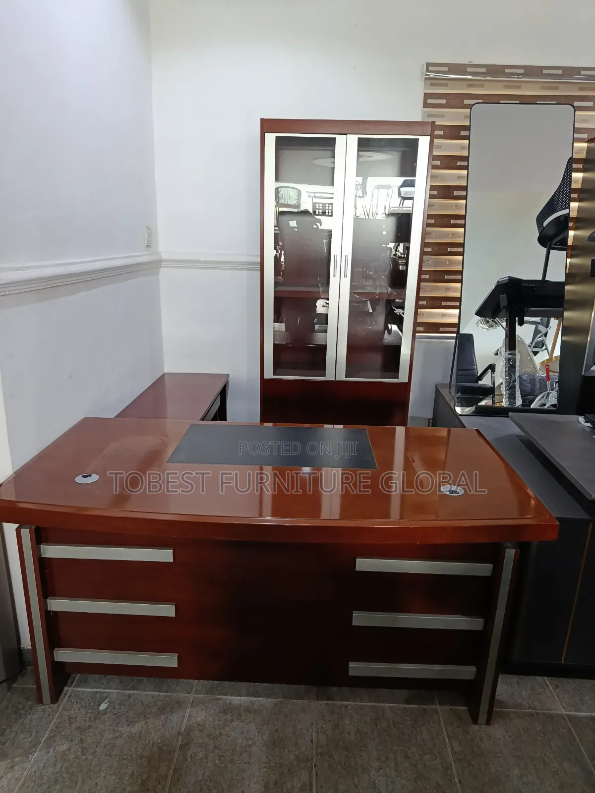 Executive Table and 2 Door Bookshelf Combo Package
