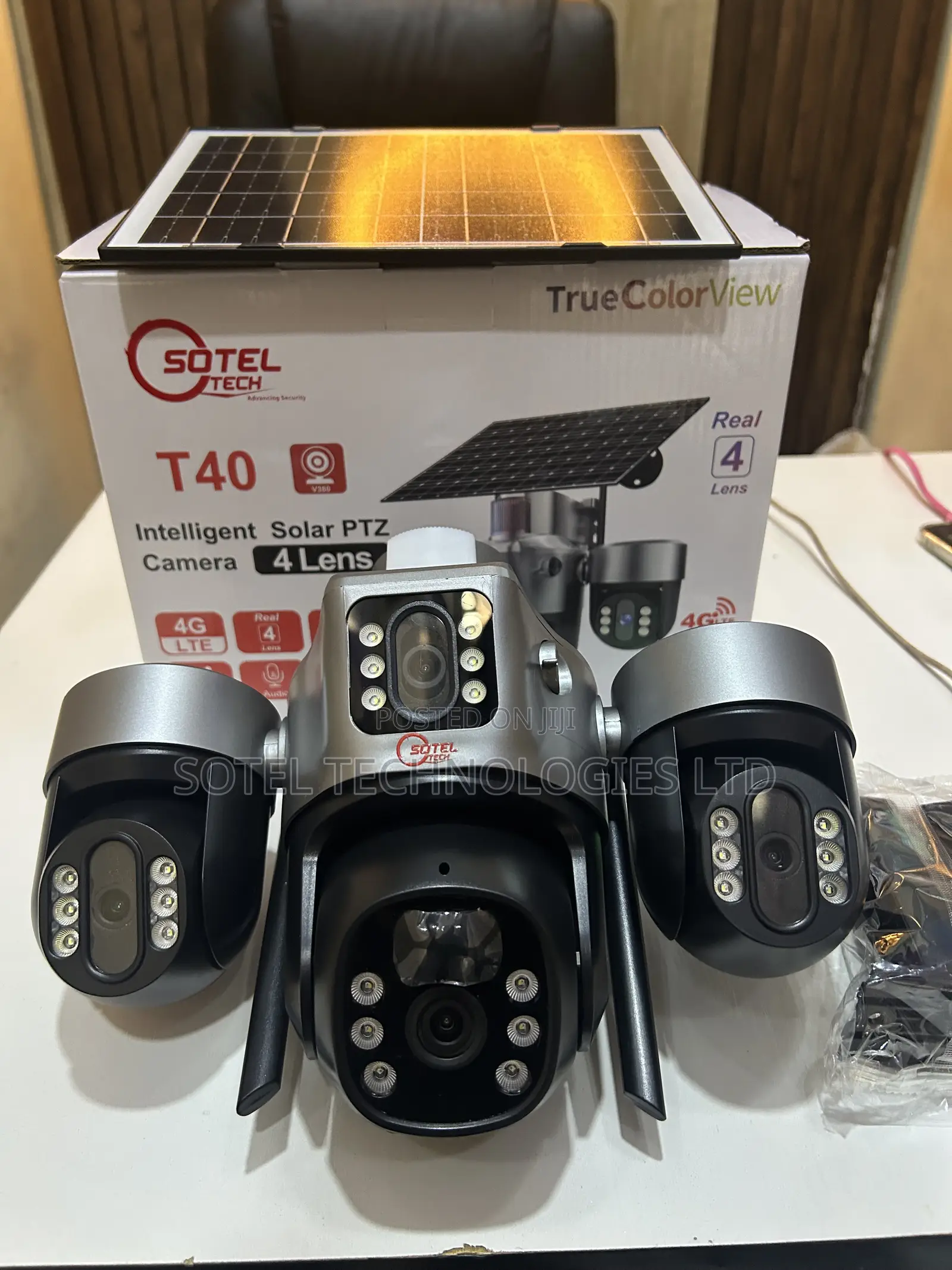 4 Lens 4G Solar CCTV Camera PTZ V380 Night Vision | Motion Detection