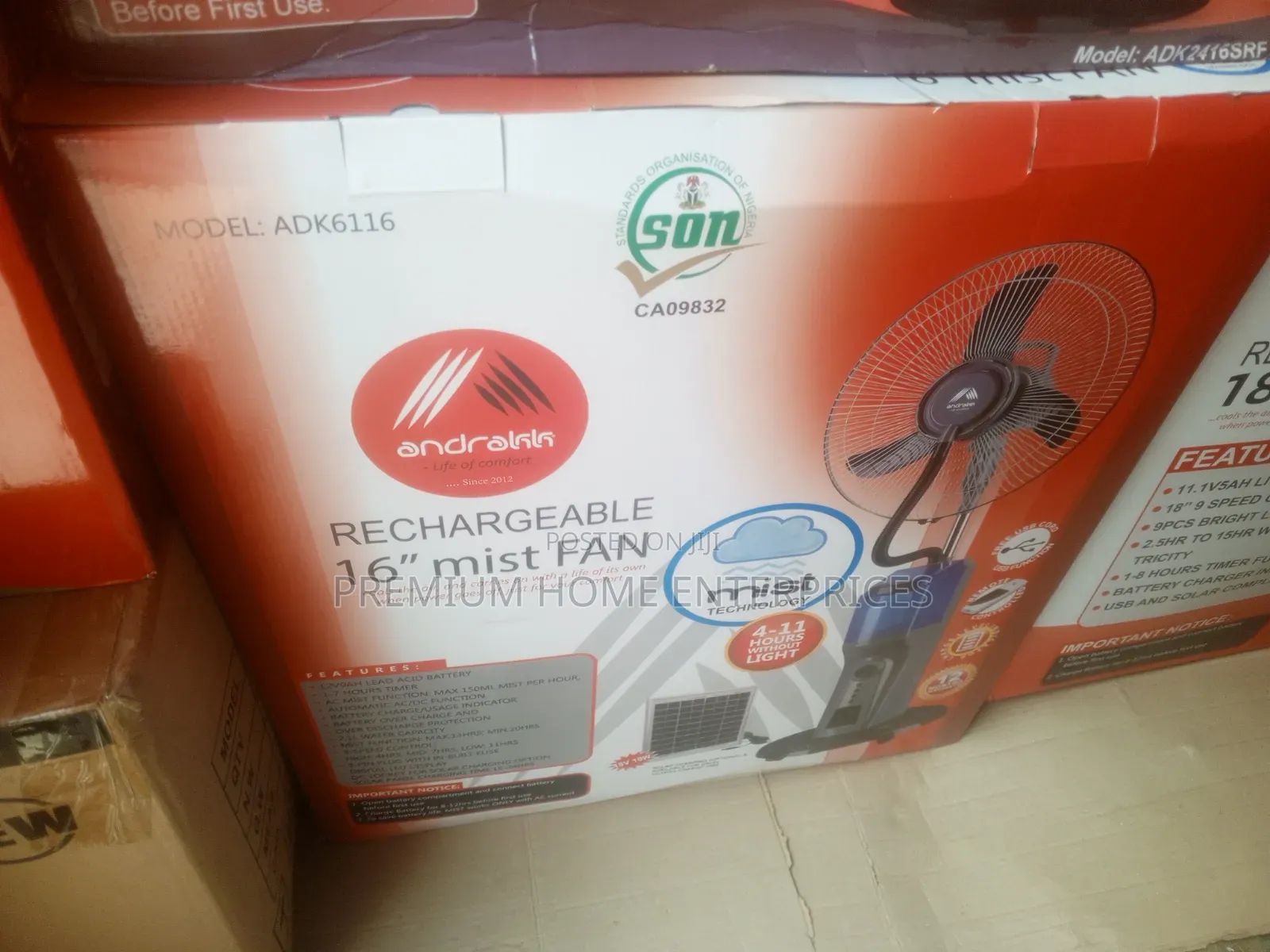 Andrakk Rechargeable Mist Fan 16 Inches