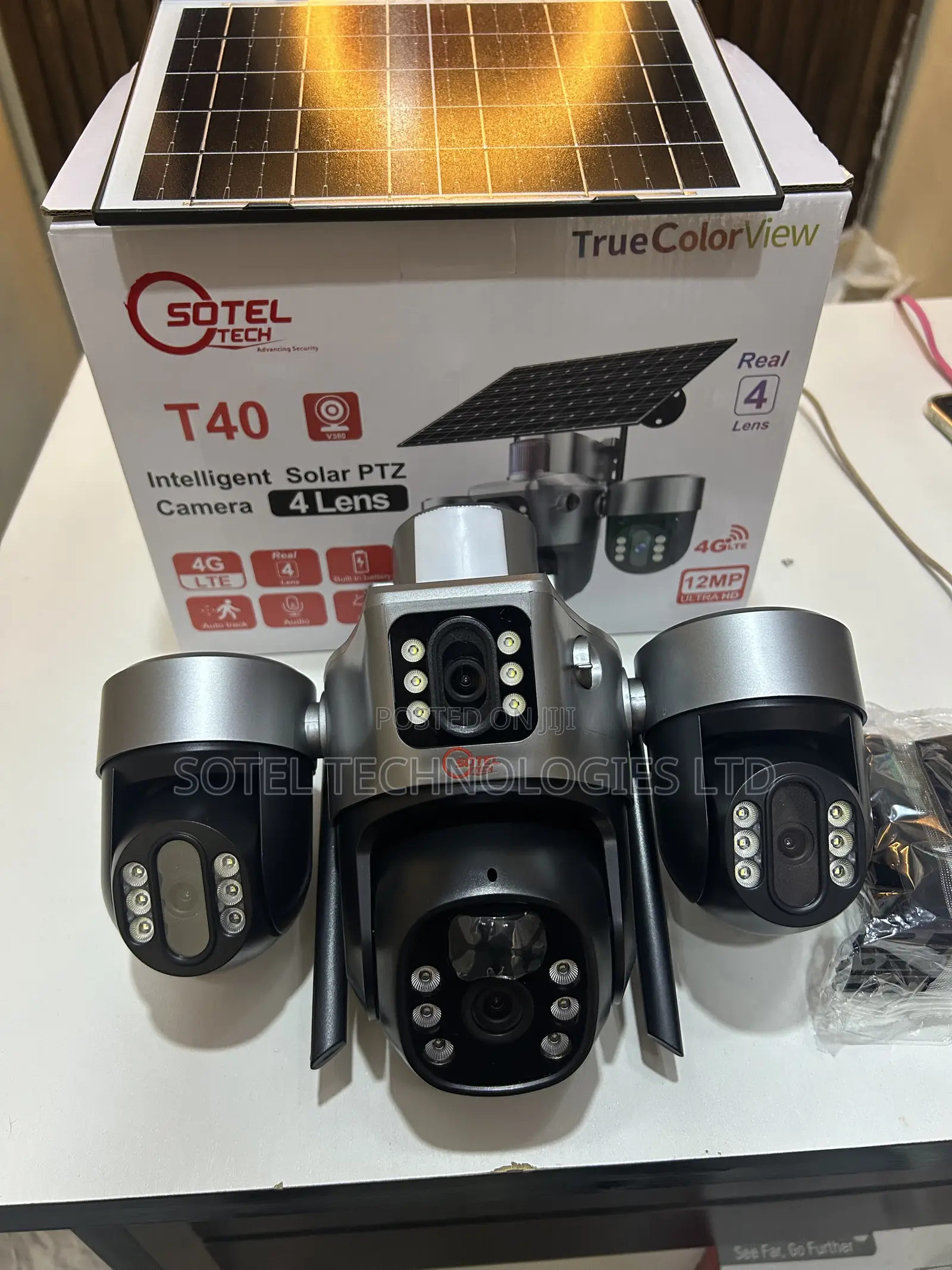 4 Lens V380pro Solar CCTV Camera 4G SIM PTZ Auto Tracking | Security