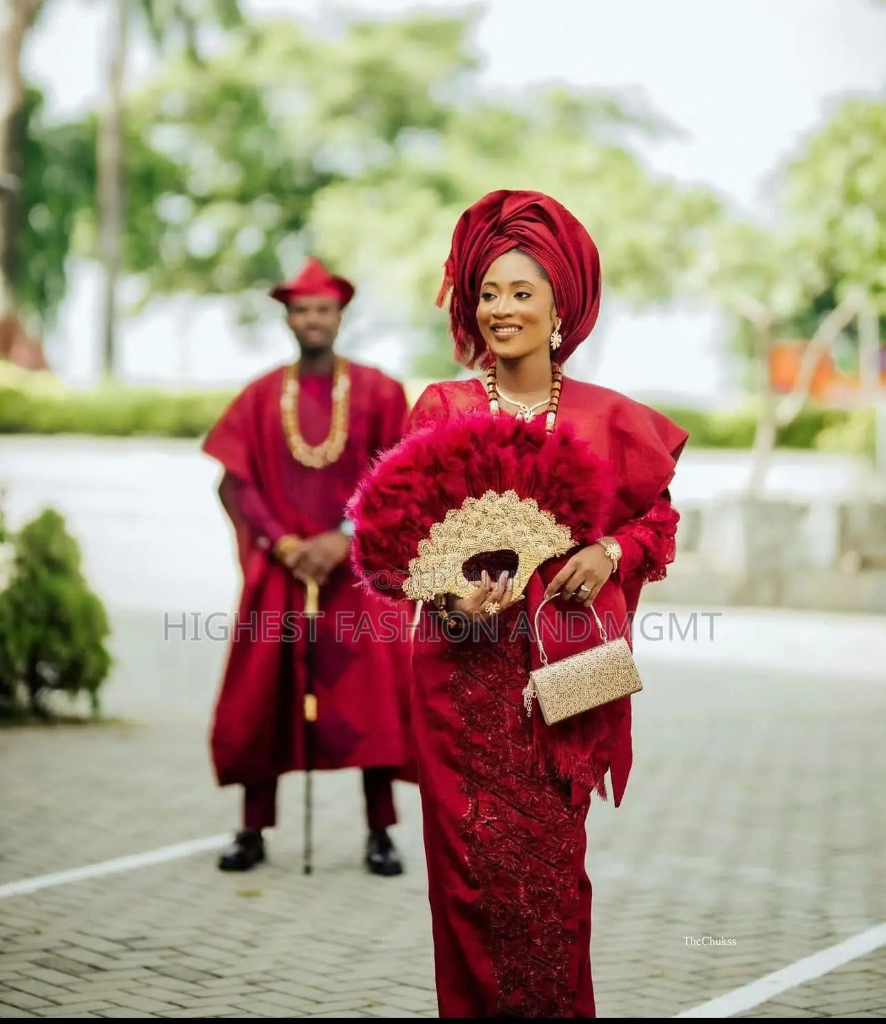 Cobalt Blue Appliqué Gown Agbada Outfit
