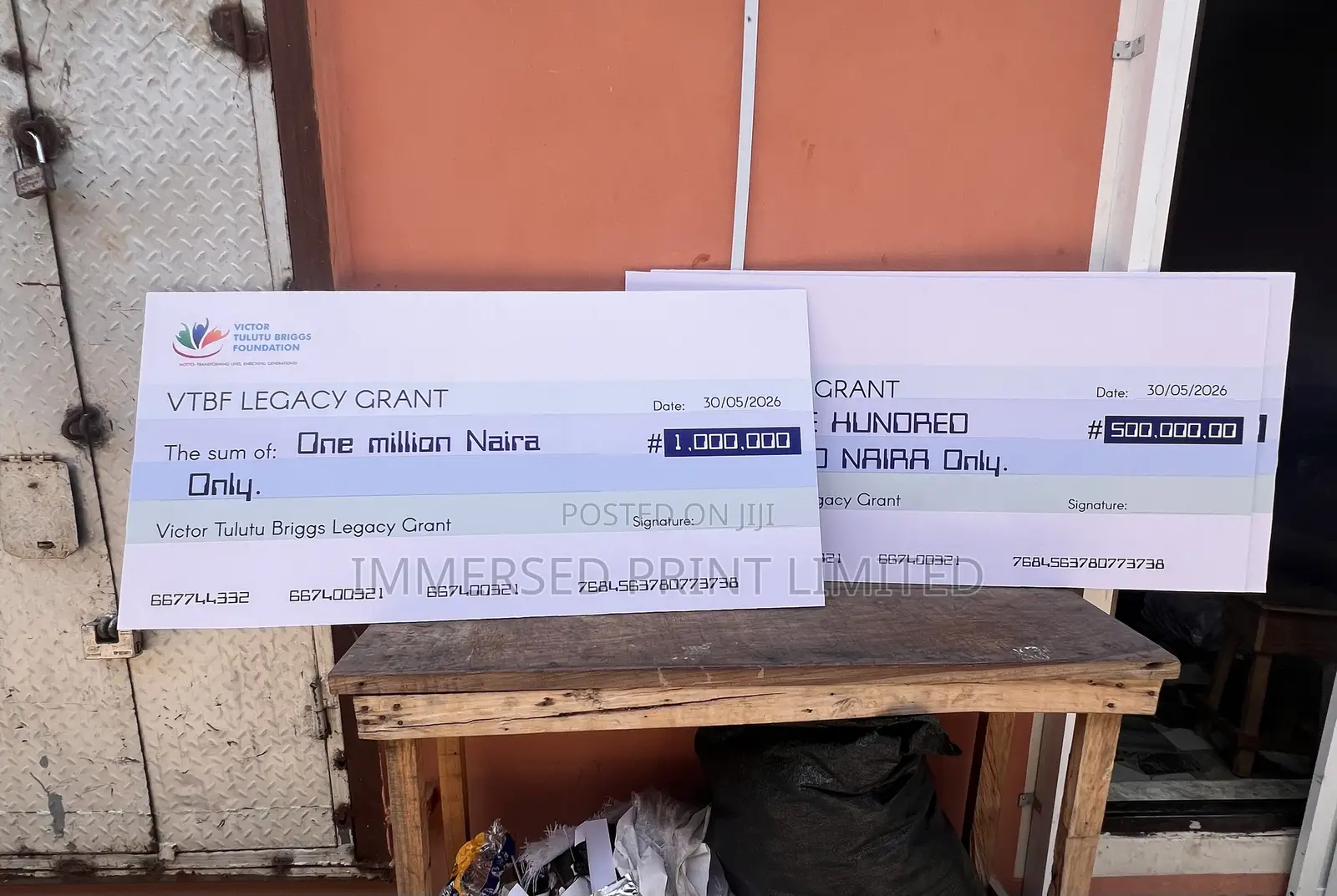 Branded Dummy Cheque