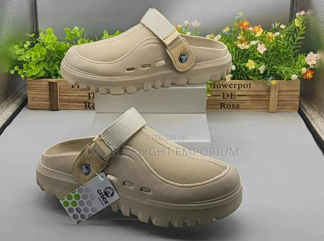 Step Into Comfort Style With Our Premium Crocs! -(Black Beige)