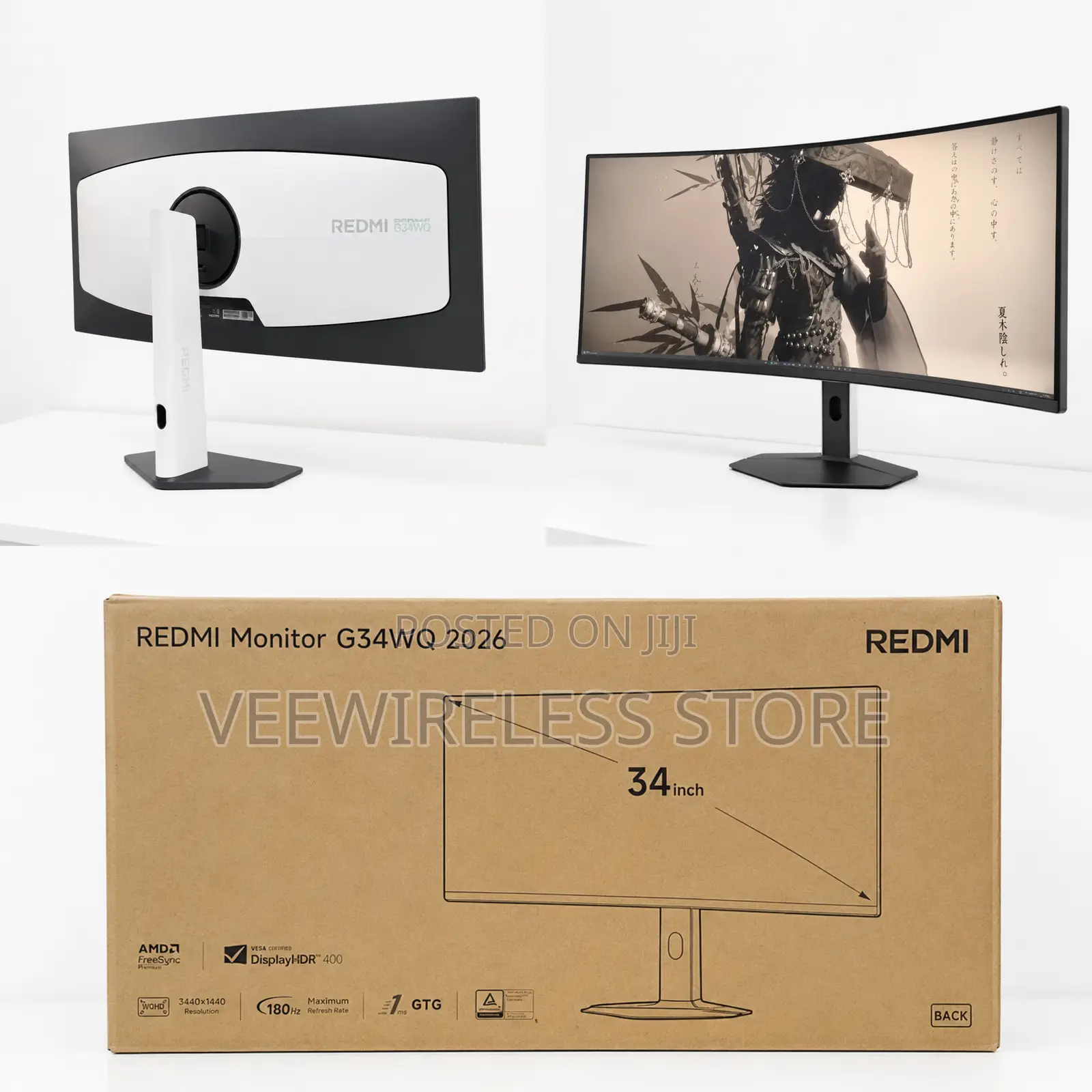 Redmi Curved Gaming Monitor G34wq,34 Inch WQHD Display 2026