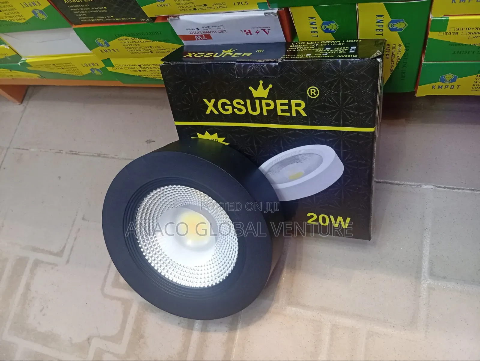 20w Cob Surface Down Light Black Body Warm White and White Light