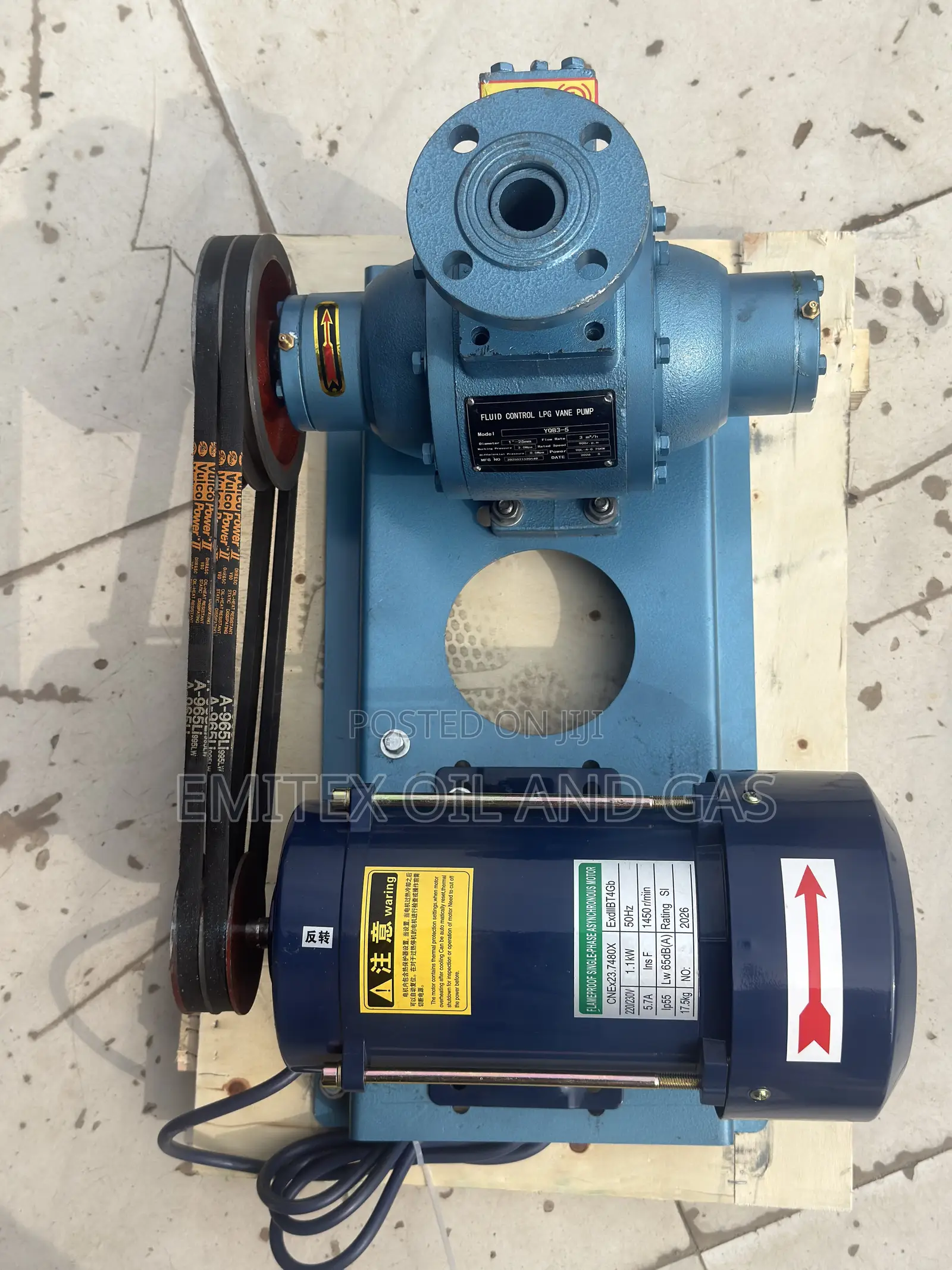 1” Vane Pump Coupled With 1hp Explosion Proof Electric Motor