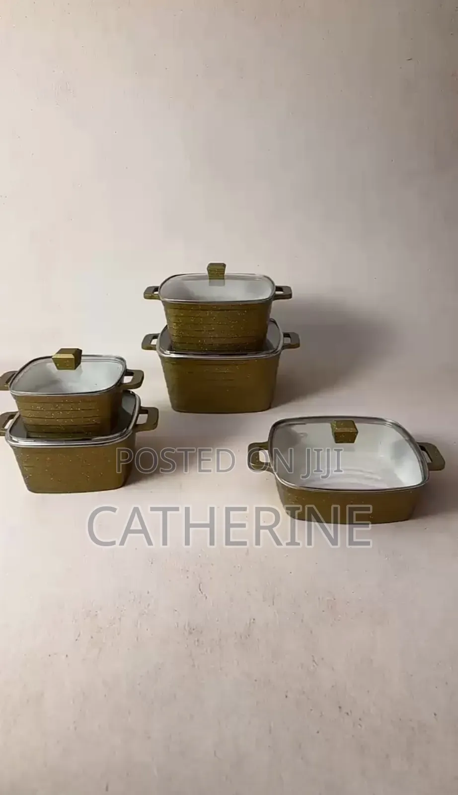 Echo 10Pcs Marble Series Square Granite Cookware Set