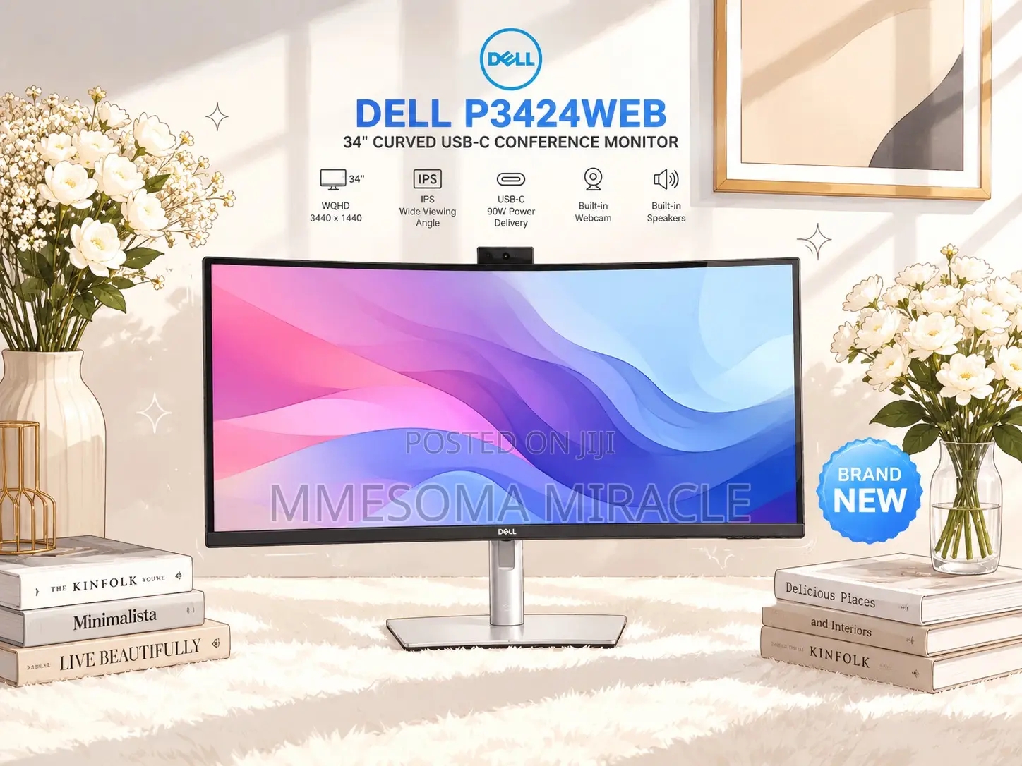 Dell P3424WEB Curved 34-Inch WQHD Monitor