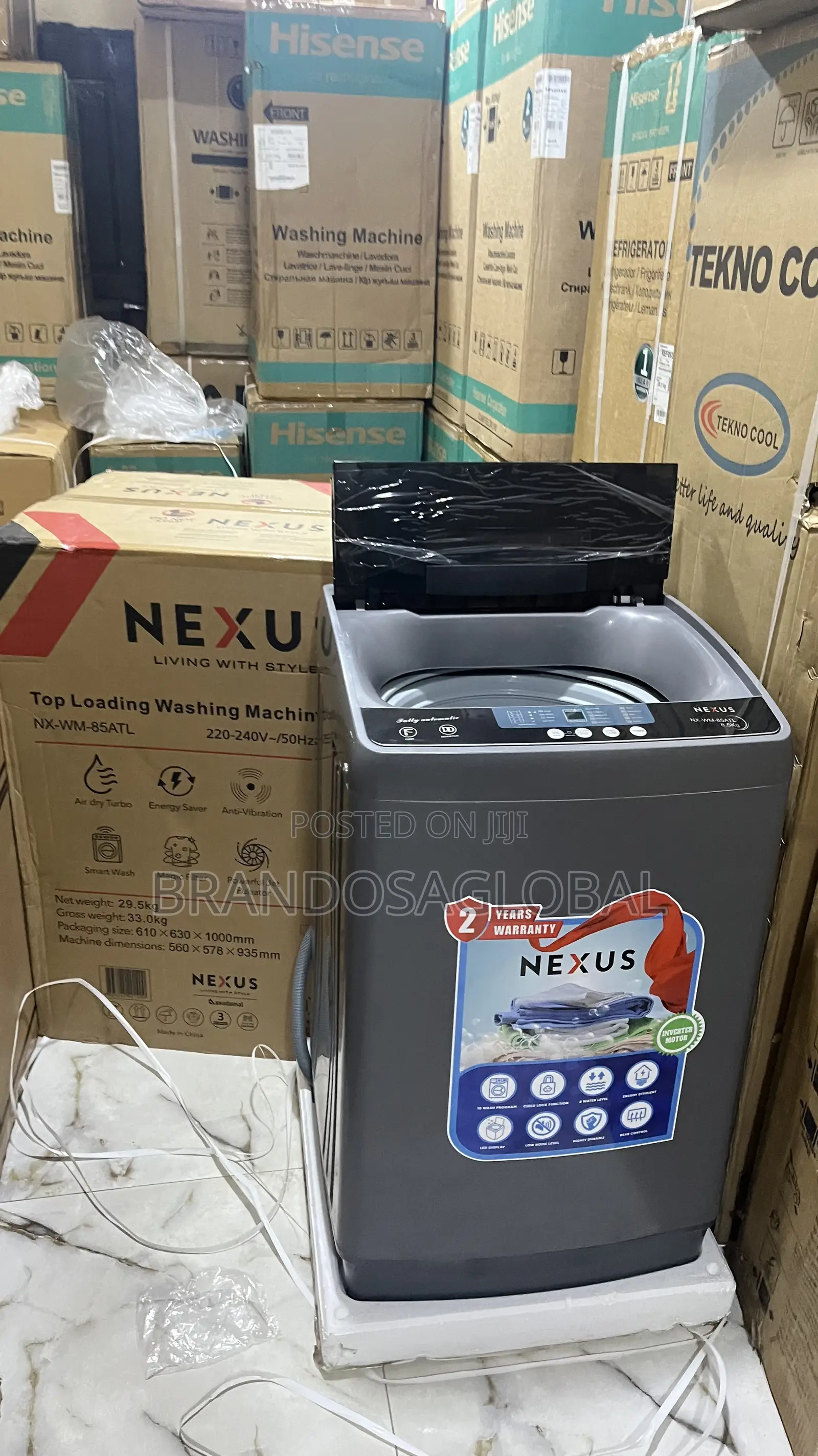Nexus 8.5KG Top Loader – Powerful Automatic Washing Appliance