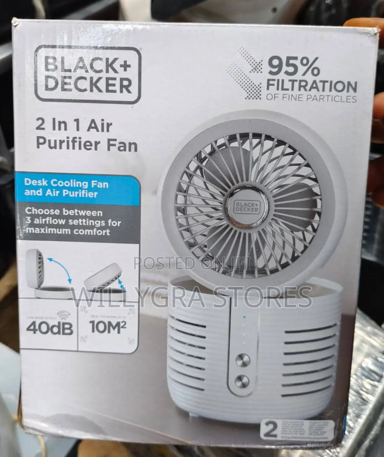 BLACK+DECKER 2-in-1 DC Air Purifier Fan