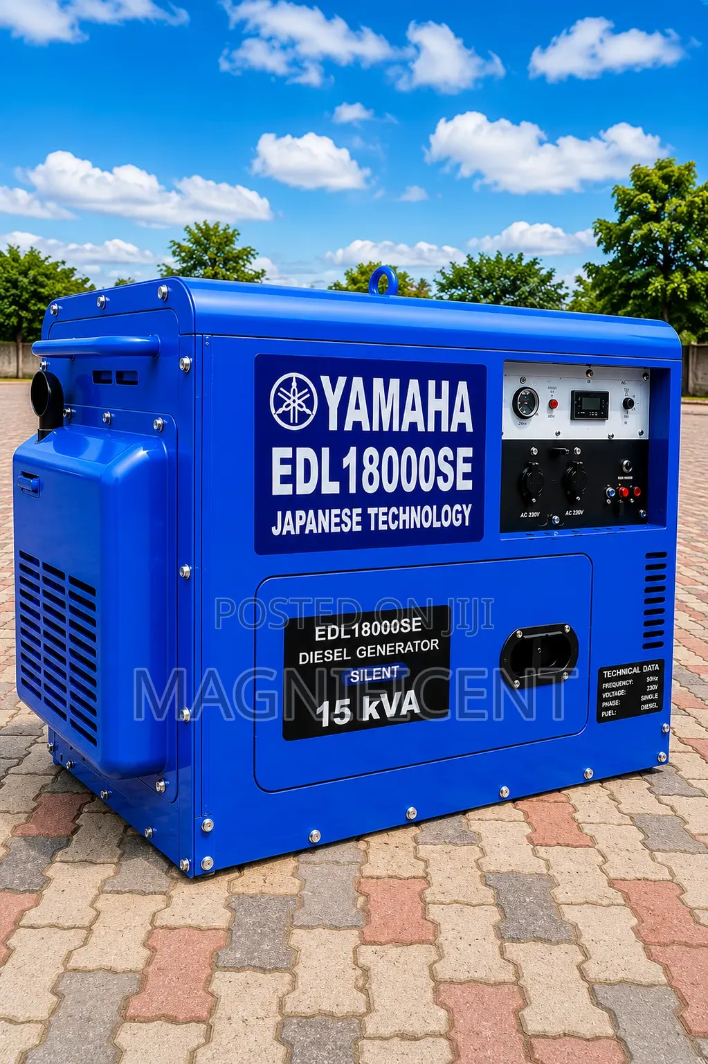 Original 15 Kva Yamaha 100% Copper Coil Diesel Generator Soundproof