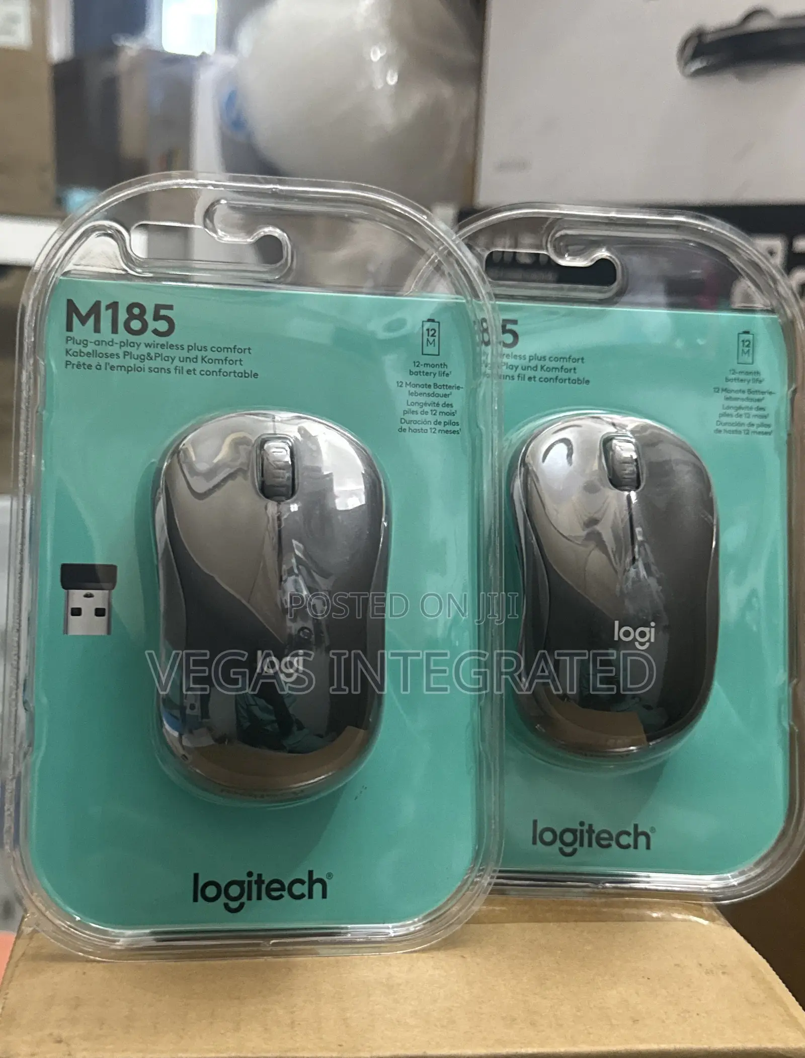 Logitech M185 Wireless Mouse, 2.4GHz With USB Mini Receiver