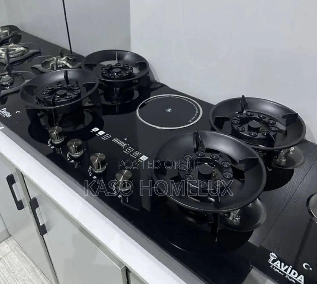 Gas Cooker Flip Up Built-in Gas Electric 5 in 1 Auto Ignition Soft.