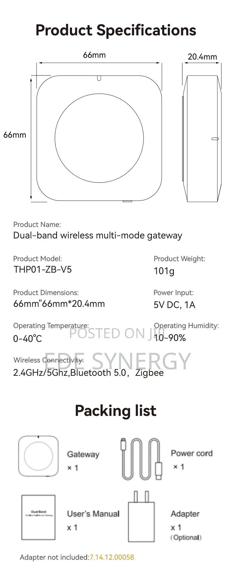 Tuya Zigbee Dual Band Wireless Gateway Hub Smart Home Automation