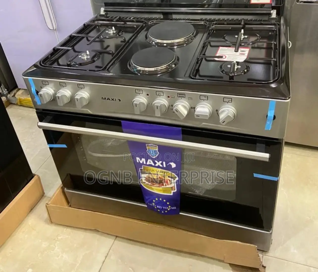 Maxi 4 Gas Burner + 2 Electric Standing Auto Ignition Cooker