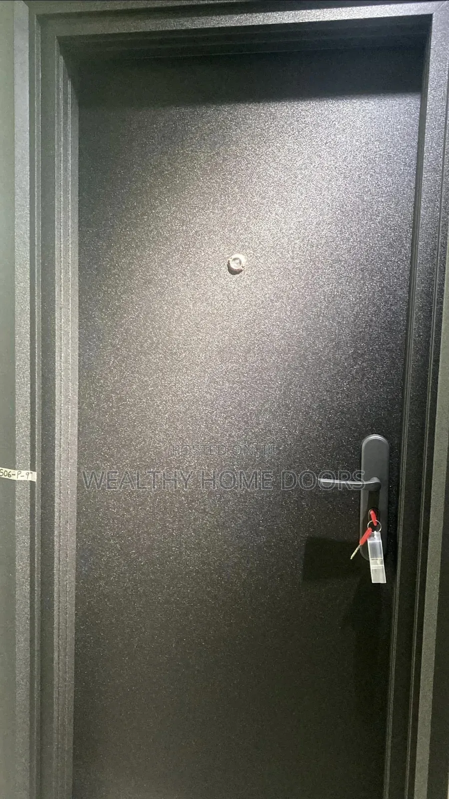 German-Standard Matte Black Steel Security Door