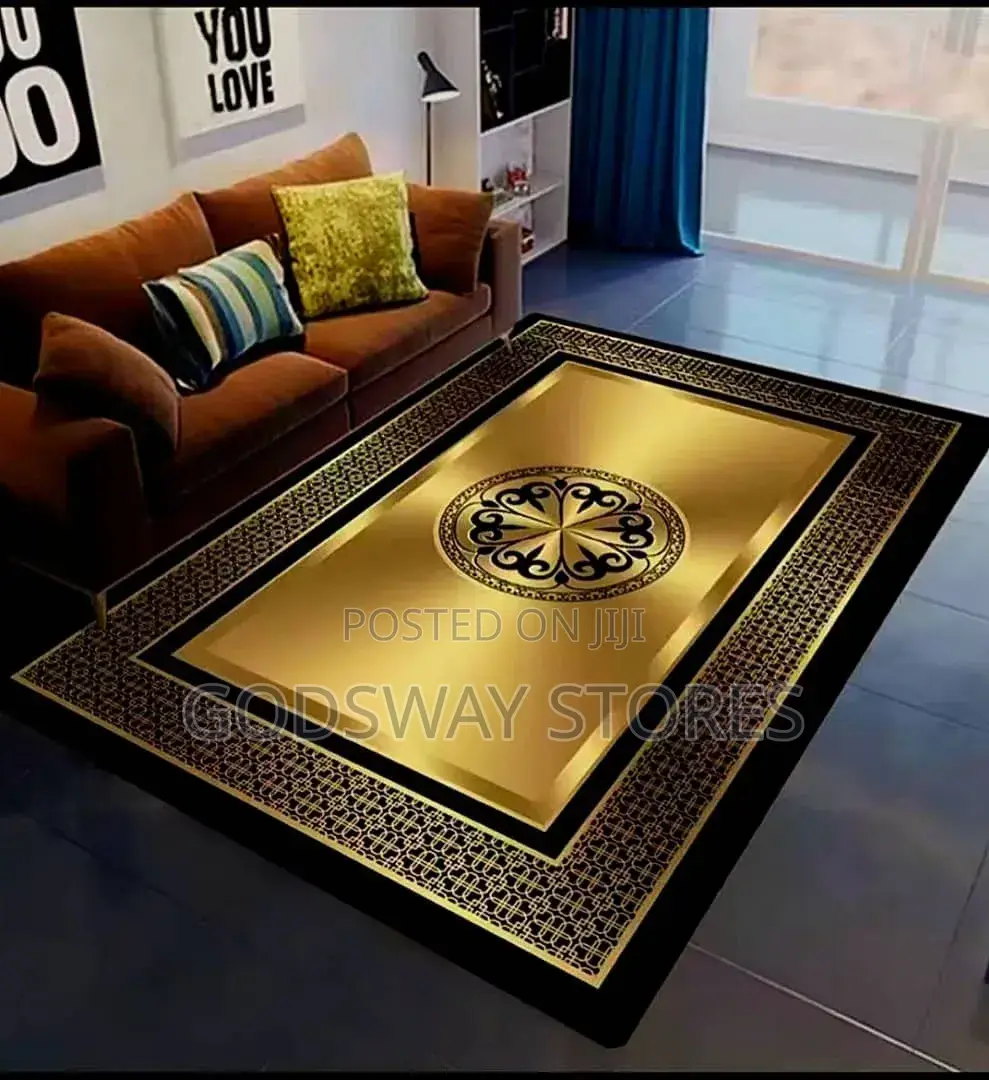 Luxury Center Rug With Golden Splash