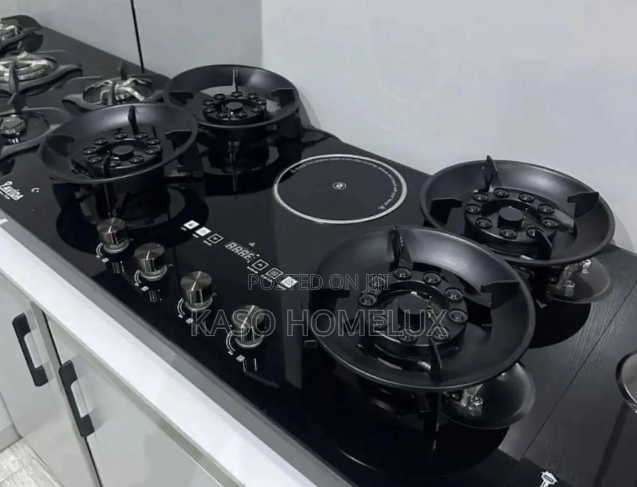 Gas Cooker Flip Up Built-in Gas Electric 5 in 1 Auto Ignition Soft.