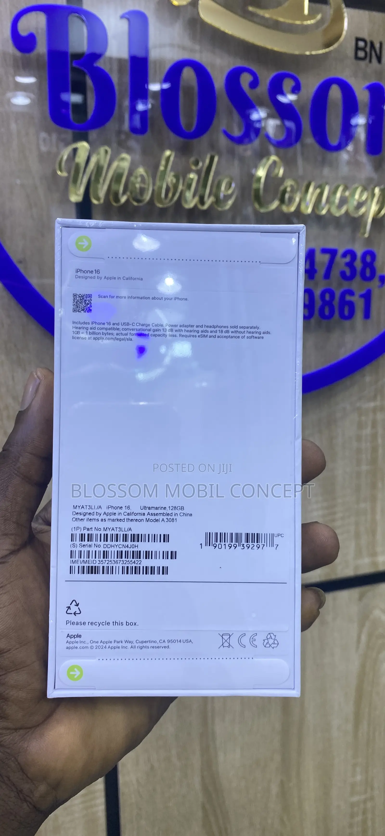 New Apple iPhone 16 128 GB Blue