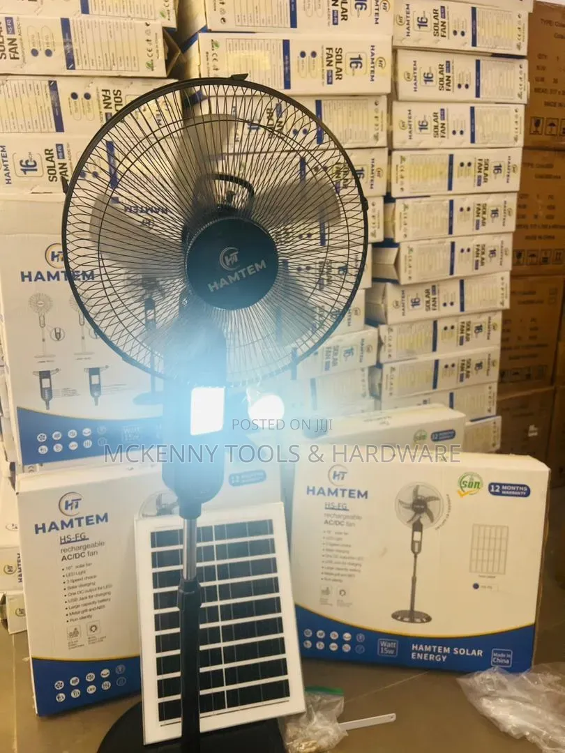 16-Inch Solar Rechargeable AC/DC Standing Fan (Mode