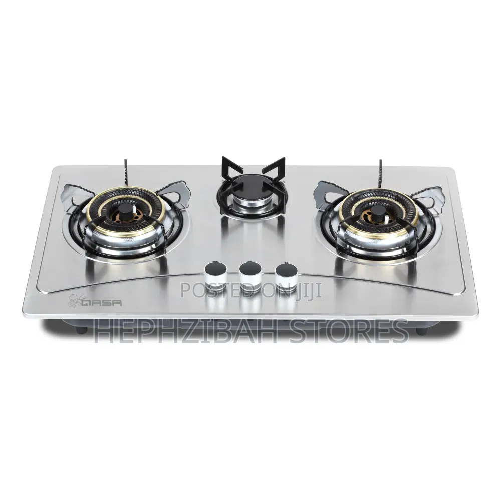Qasa 3- Burner Stainless Steel Inbuilt Gas Cooker-Auto Ignition