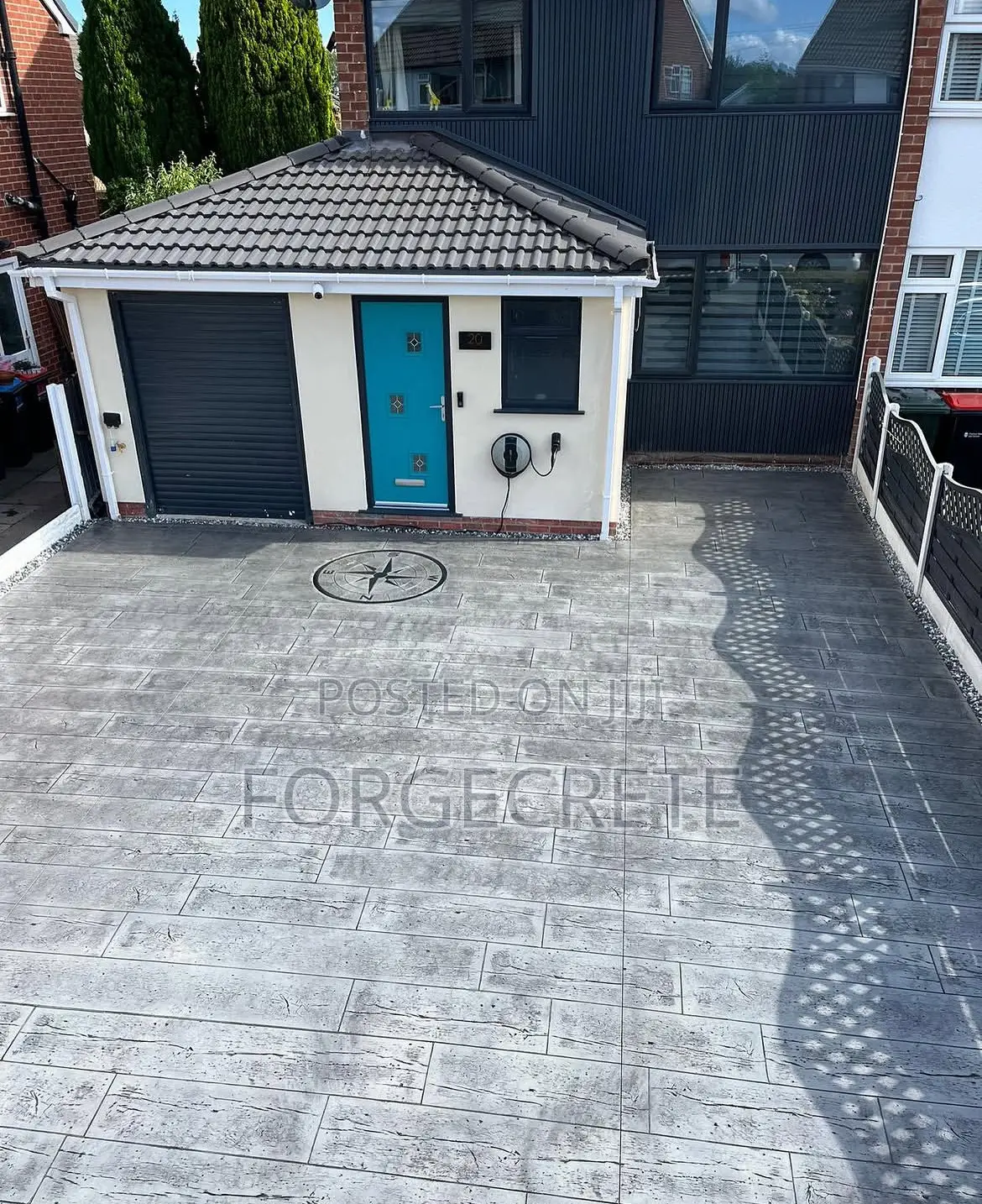 Compass Mart , Grey and Black Concrete Stamp