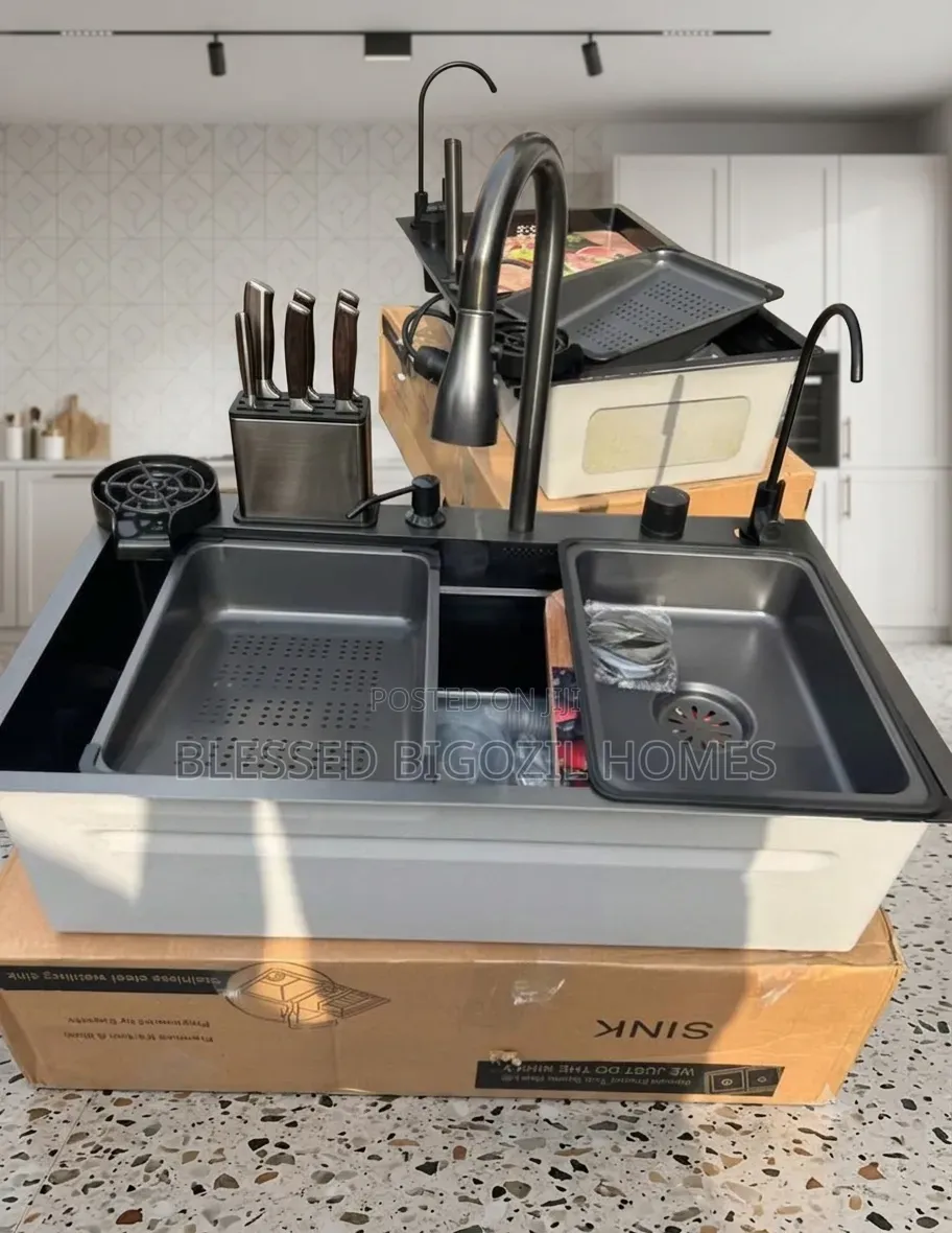 Luxury Multifunction Waterfall Kitchen Sink Stainless Steel