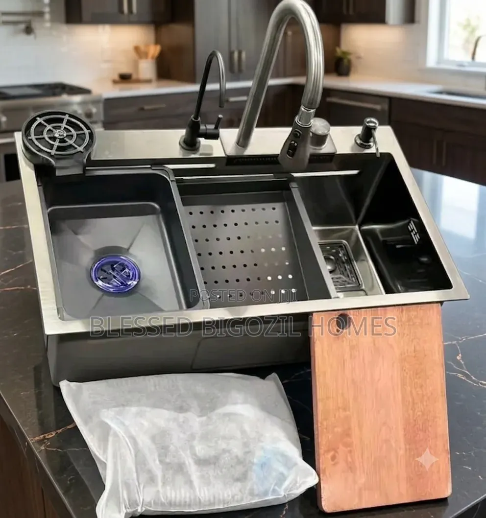 Luxury Multifunction Waterfall Kitchen Sink Stainless Steel