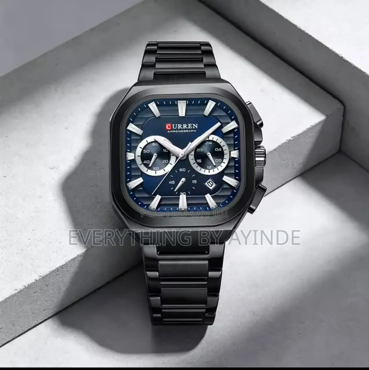 Curren Wrist Watch Analog and Digital Black With Blue Face