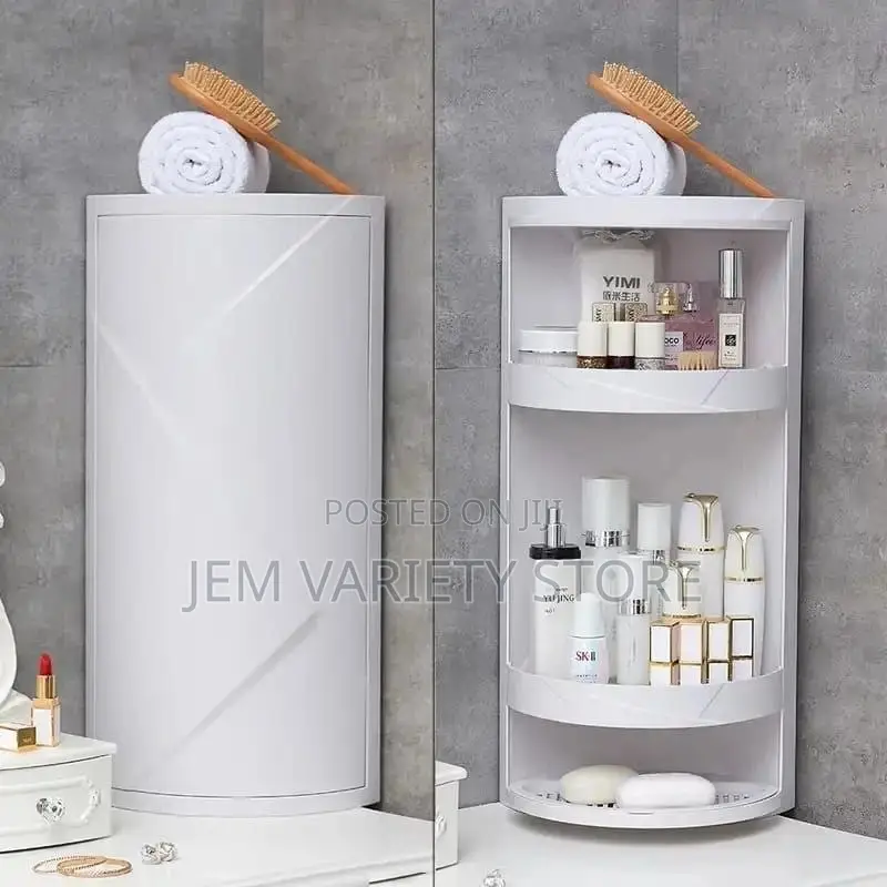 Multi Purpose 360 Rotating Wall Mounted Conner Storage Shelf,