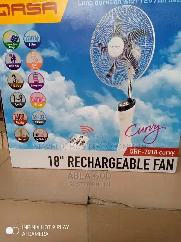 Qasa Rechargeable Fan 18 Inches