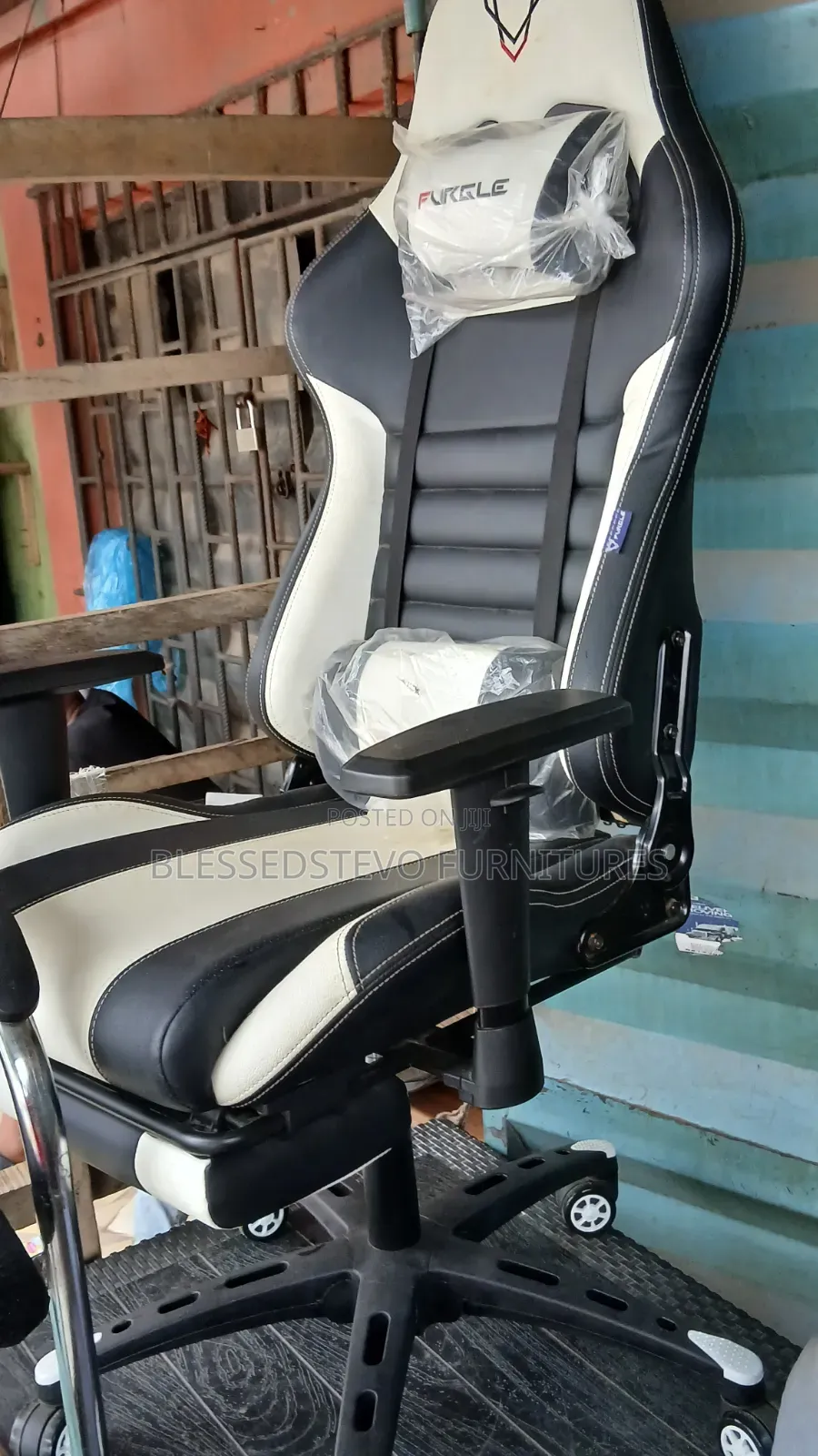 White and Black Gaming Chair