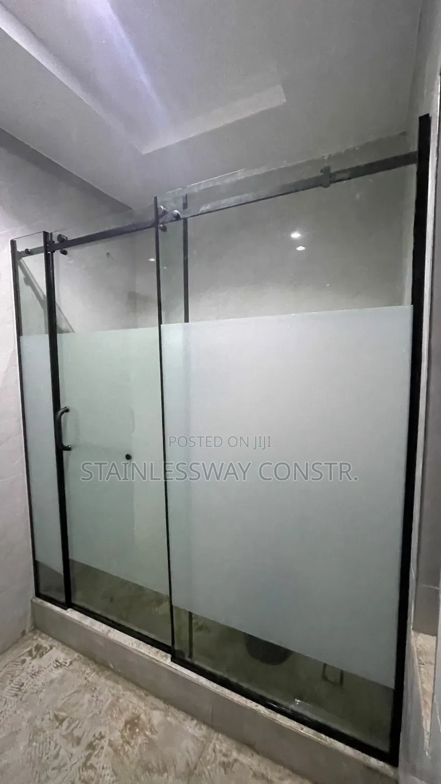 Shower Glass Frosted Middle Tough Cubicle