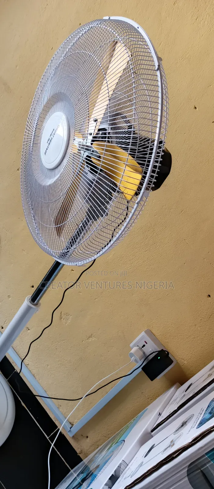 Solar Fan Rechargeable Dc/AC 20" Standing Fuly Copper,4-12 Hours