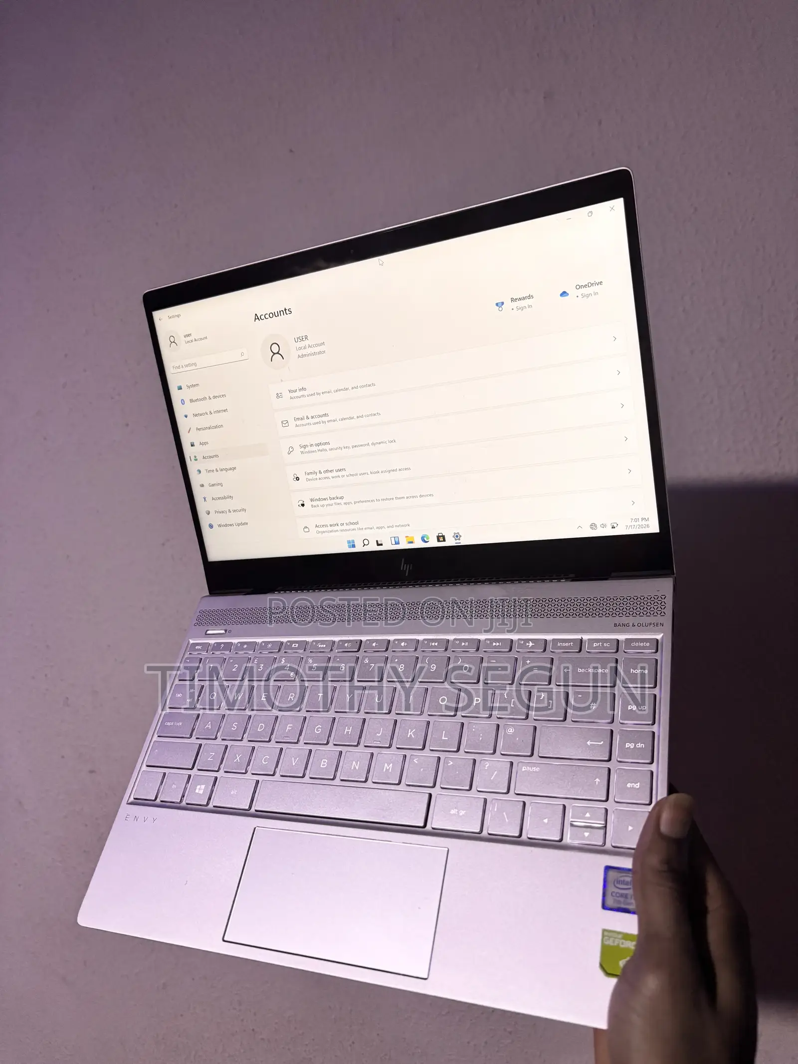 Laptop HP Envy 13 8GB Intel Core i7 SSD 350GB