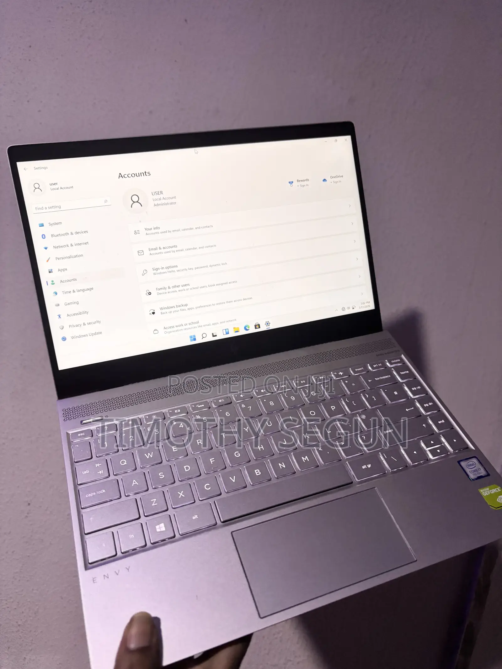 Laptop HP Envy 13 8GB Intel Core i7 SSD 350GB