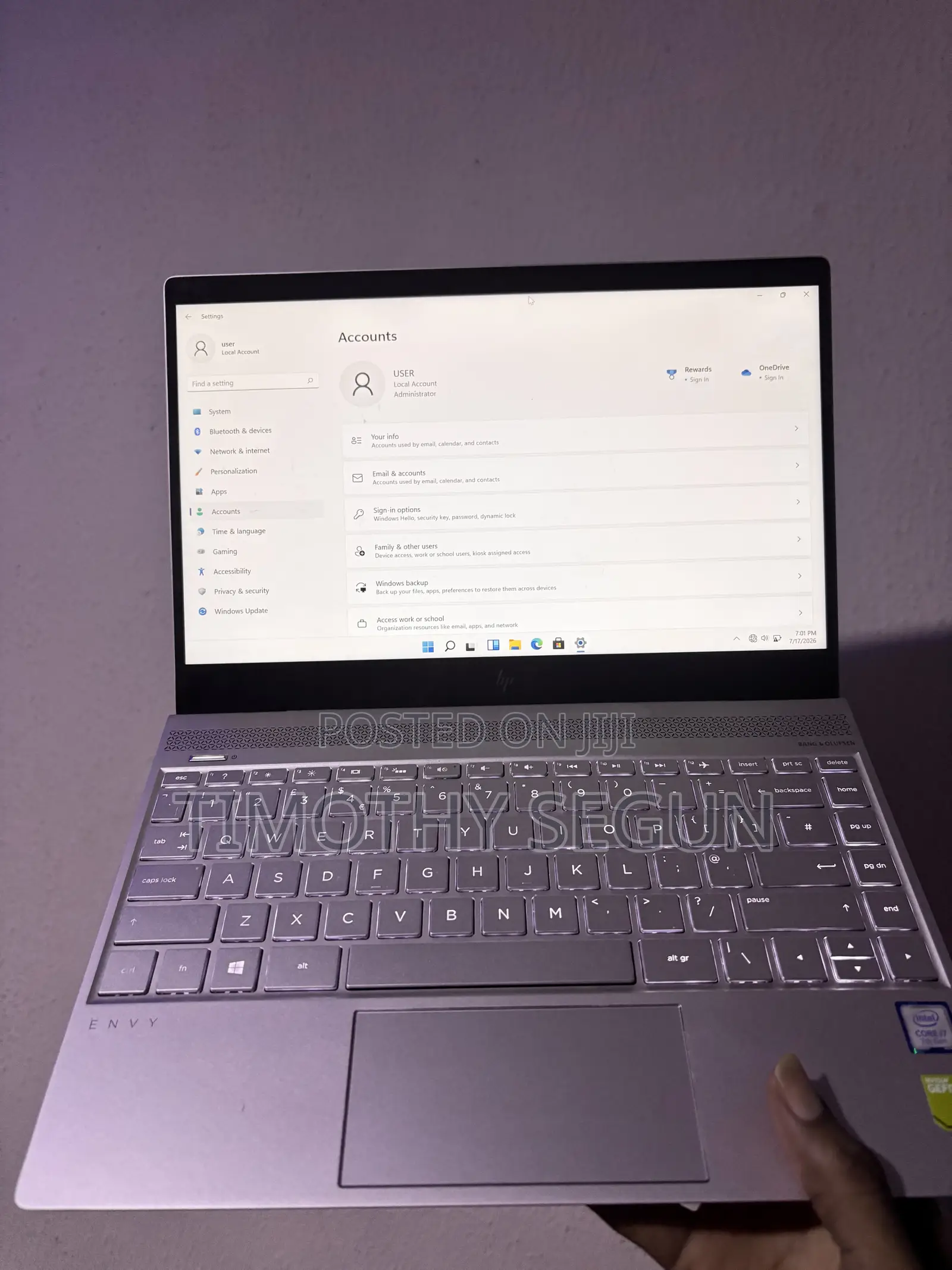 Laptop HP Envy 13 8GB Intel Core i7 SSD 350GB