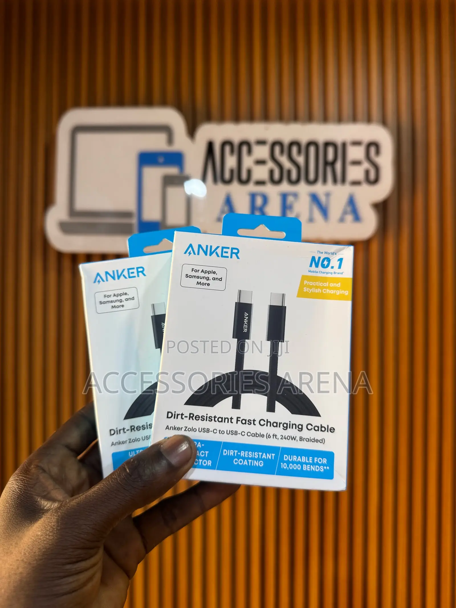 Original Anker Zolo USB-C to USB-C Cable (6ft / 240W Braided)