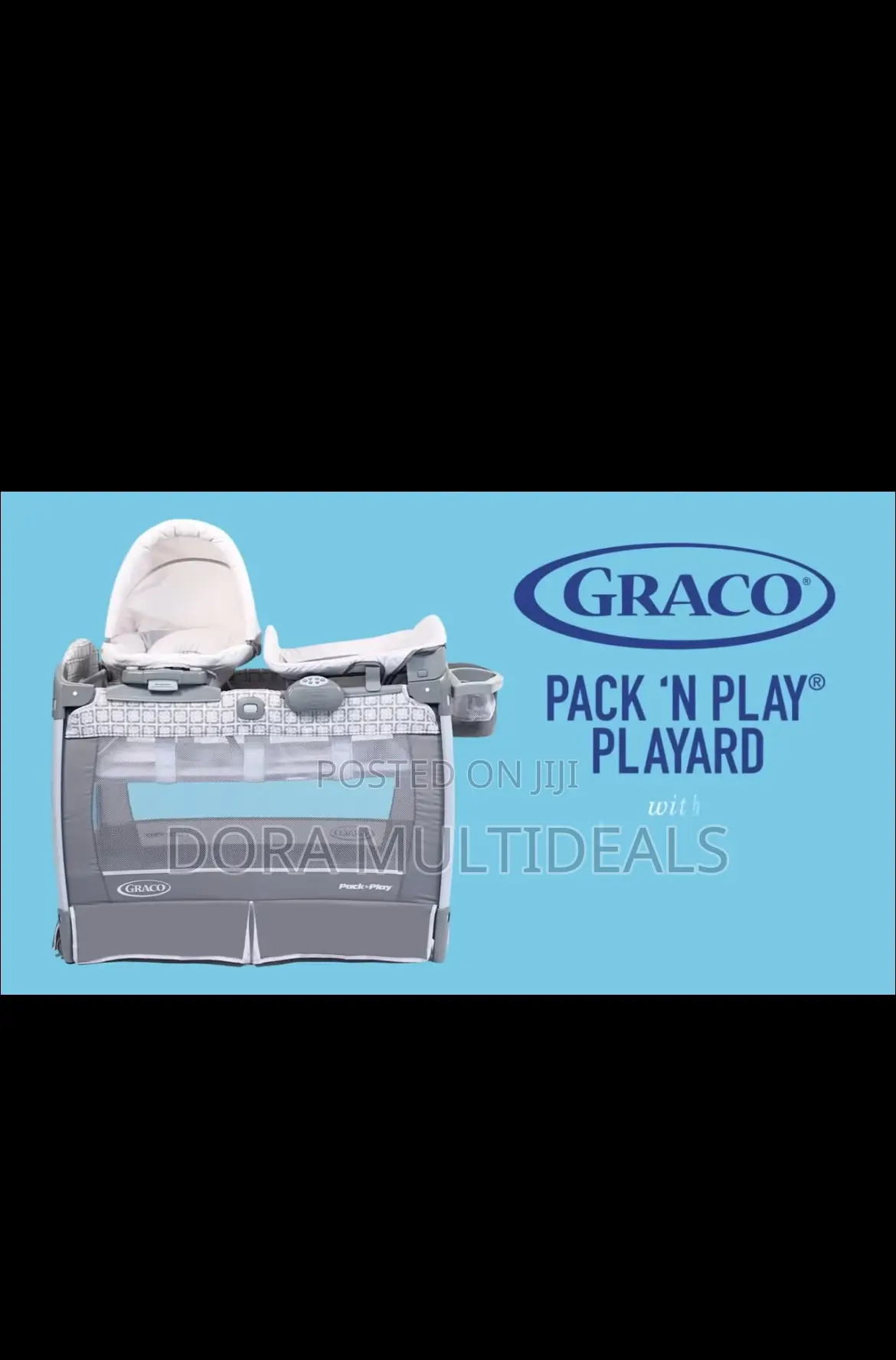 Imported Graco All in One Baby Cot With Bouncer, Music, Dresser, Net