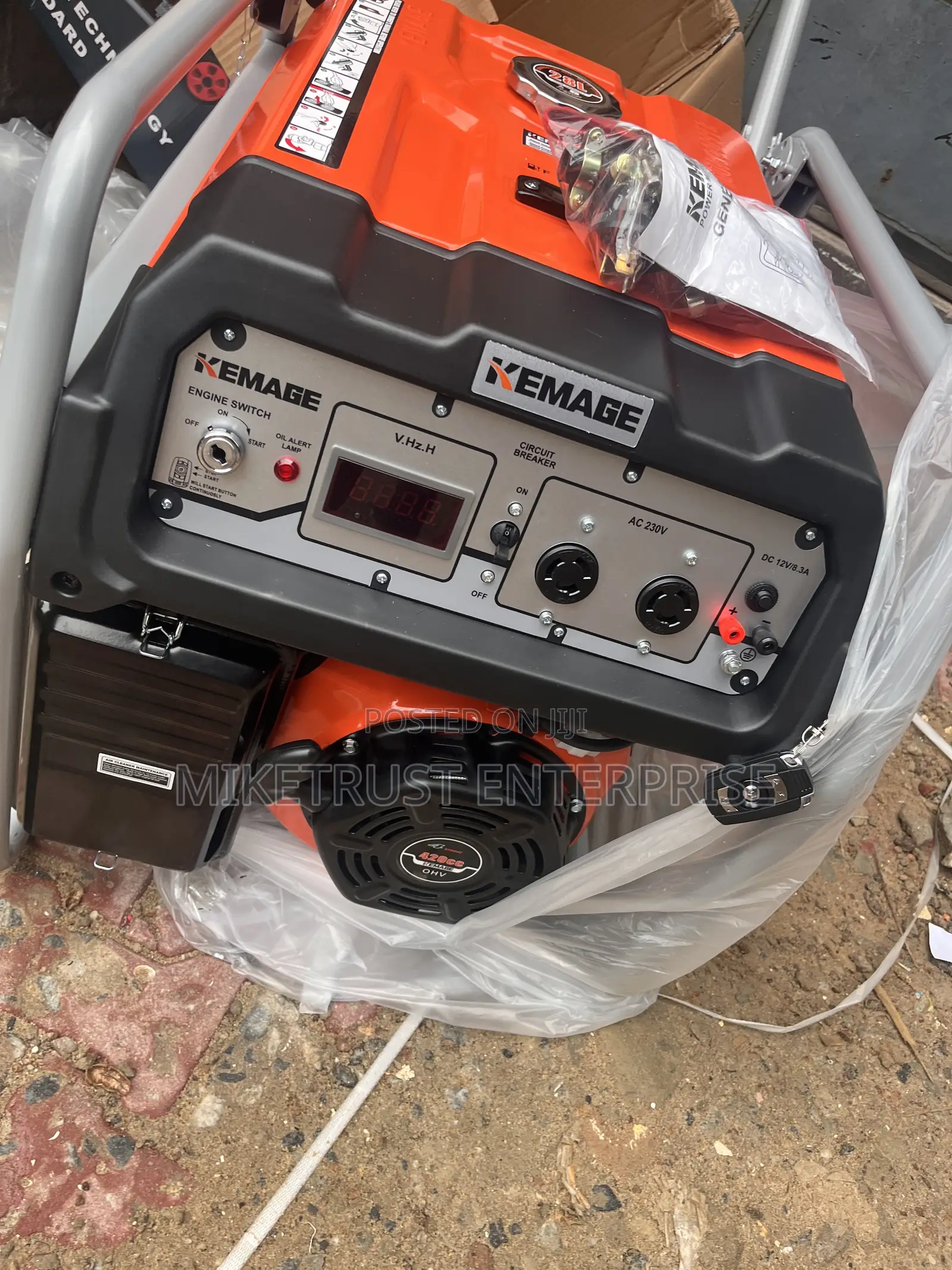 Kemage 10kva Petrol Generator. Key and Remote Control.