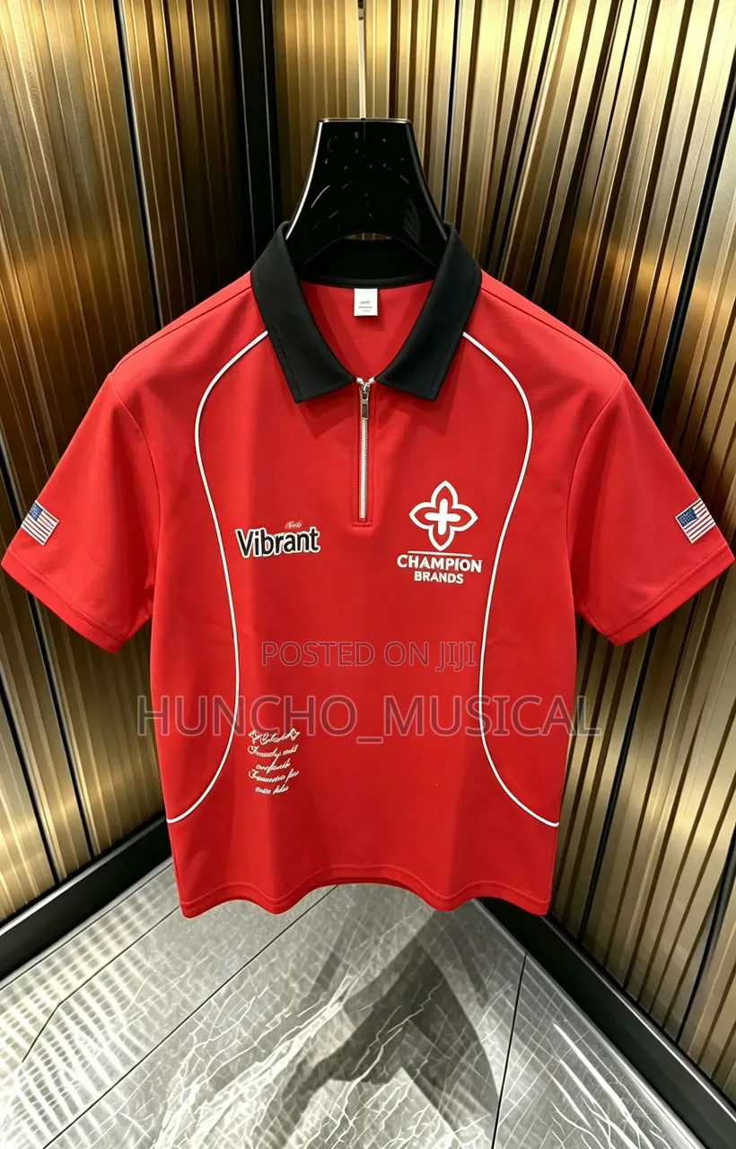 Champion Brands Polo Shirt Features a Vibrant Yellow Color and a Black