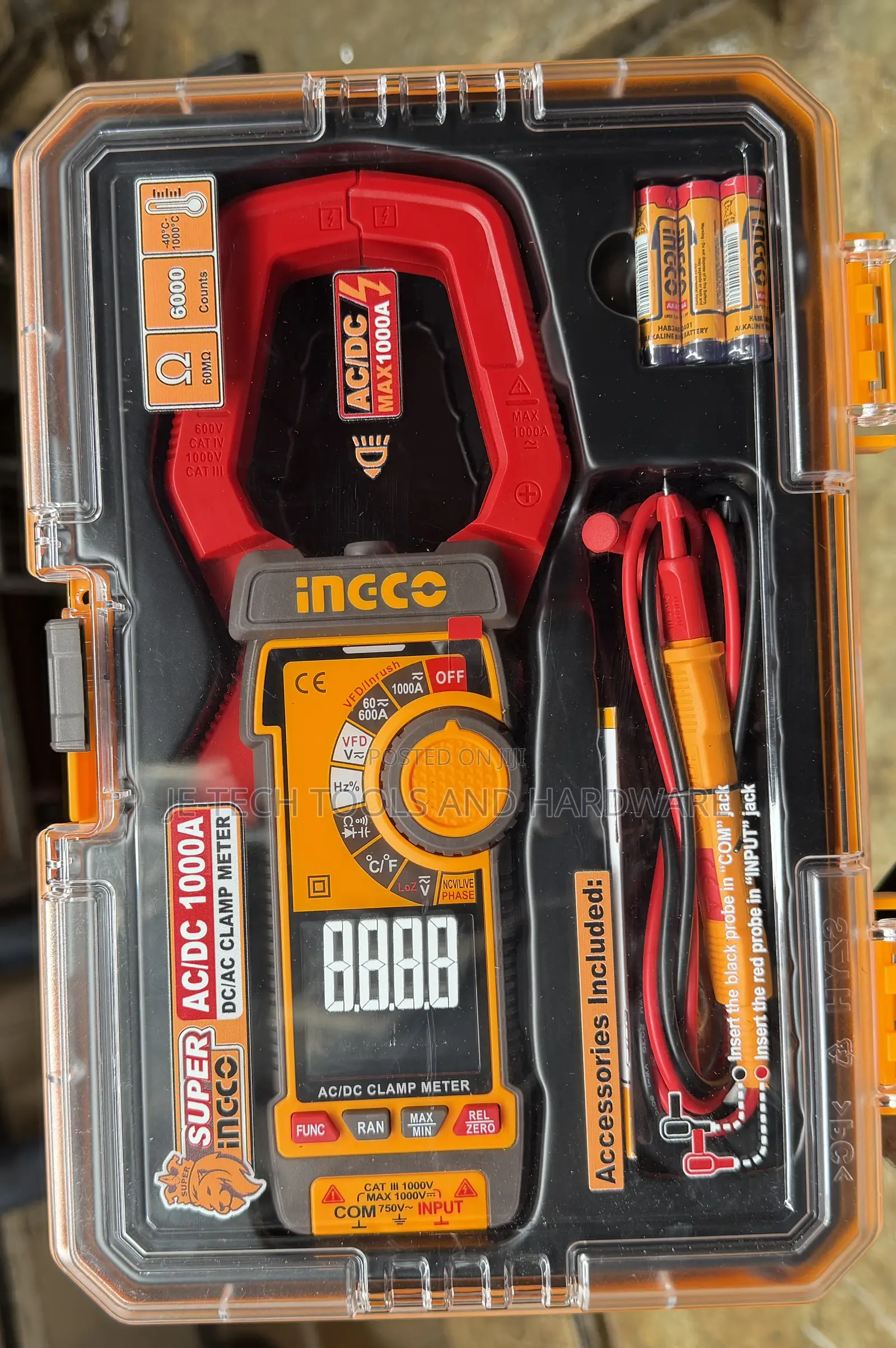 Ingco AC/DC Clamp Meter 1000A