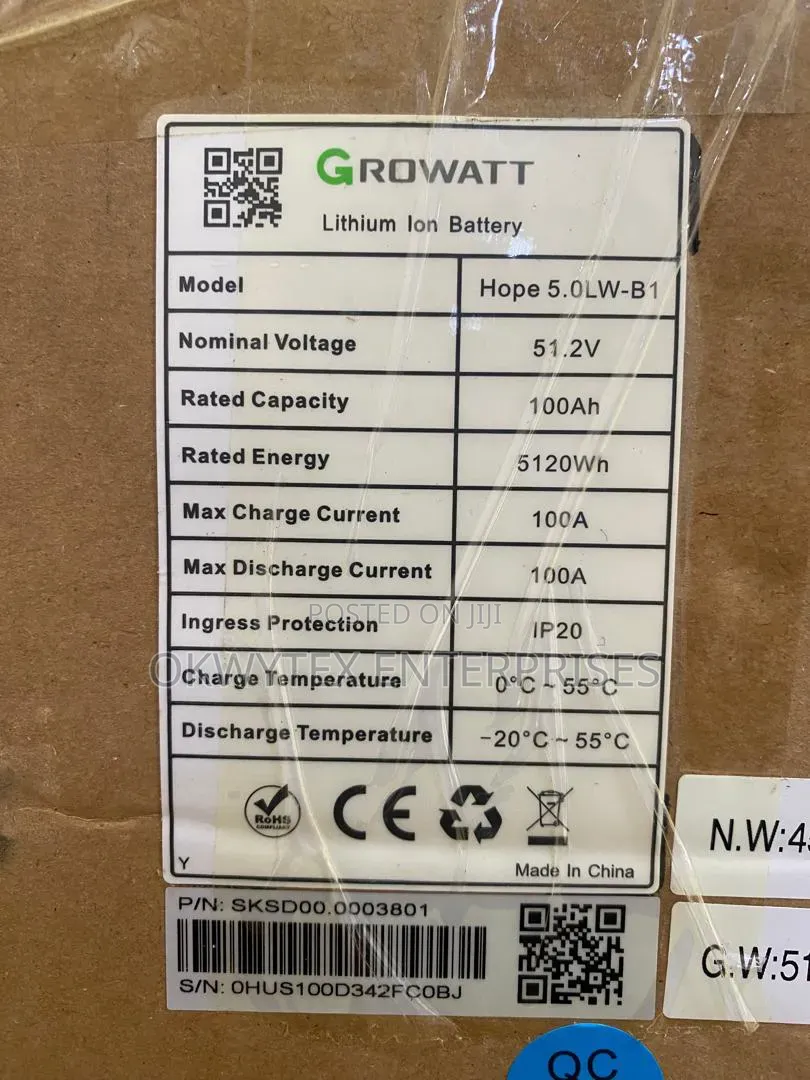 5kwh 48v Growatt Lithium Ion Battery