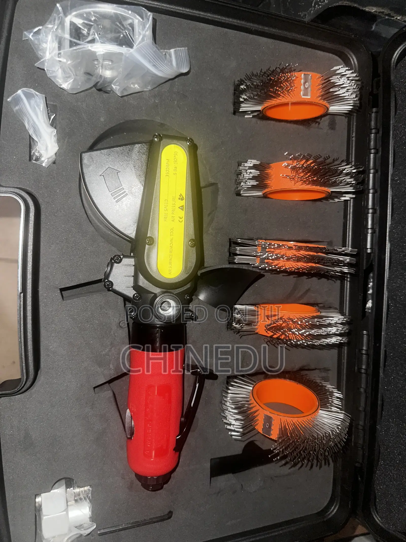 Air Pneumatic Scaler / Rust Removal Tool Kit With Rotary Wire Brush
