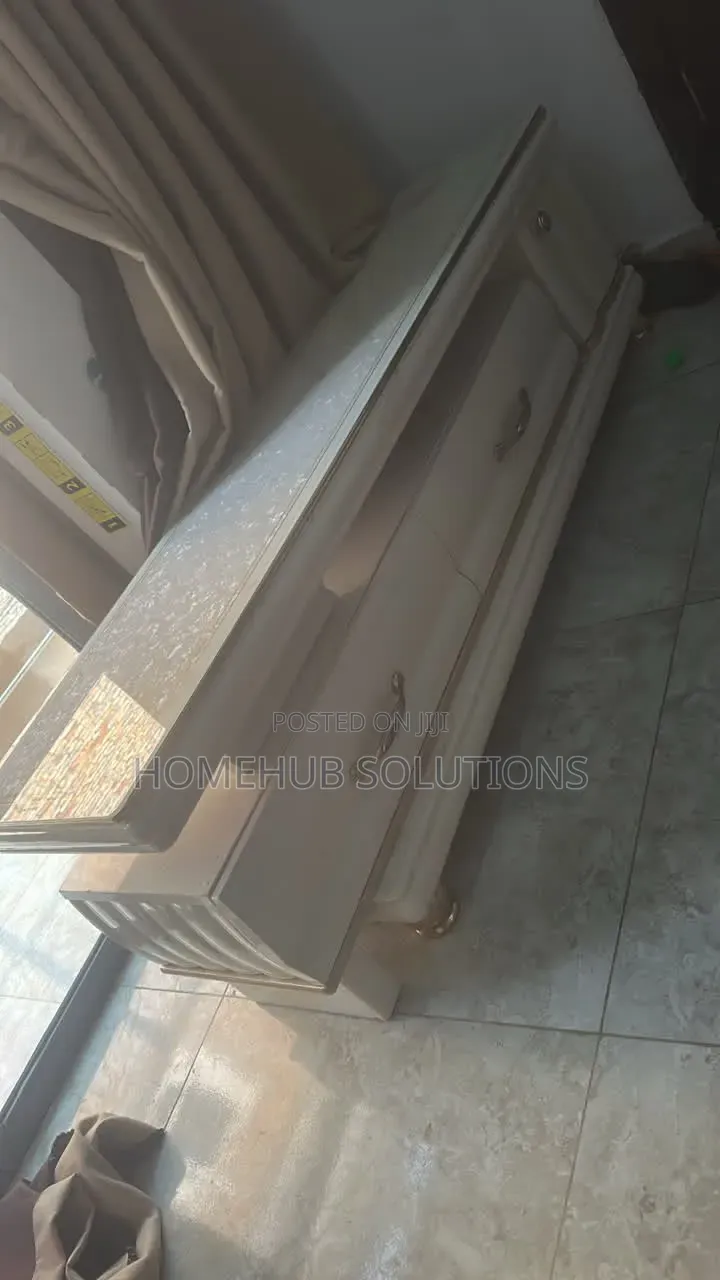 Marble Top TV Console Can Be Used as Center Table Too
