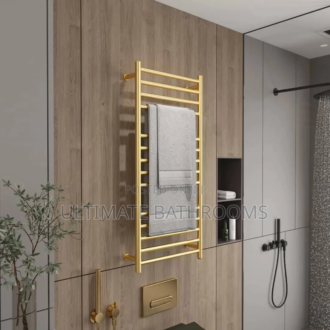 Brush Gold Electric Towel Warmers for Hotels and Saloons
