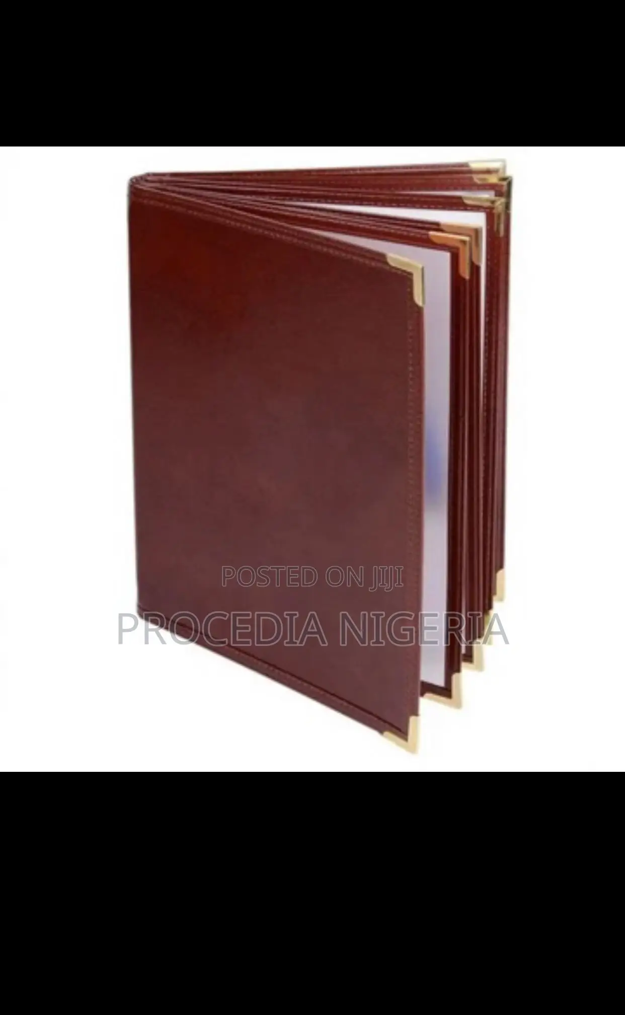 Brown Leather A4 Menu Book Hotel Restaurant Menu Cover Holder