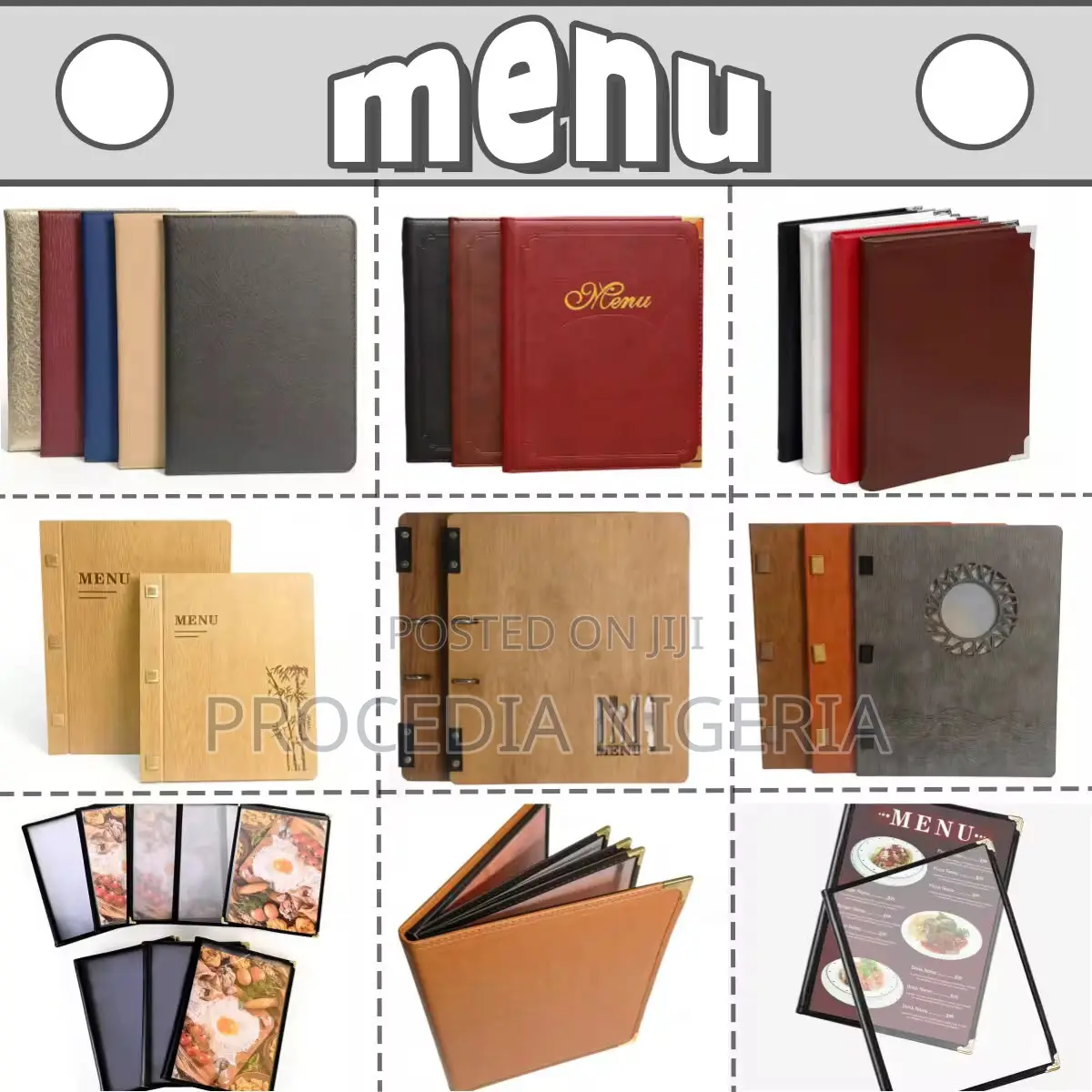 Brown Leather A4 Menu Book Hotel Restaurant Menu Cover Holder