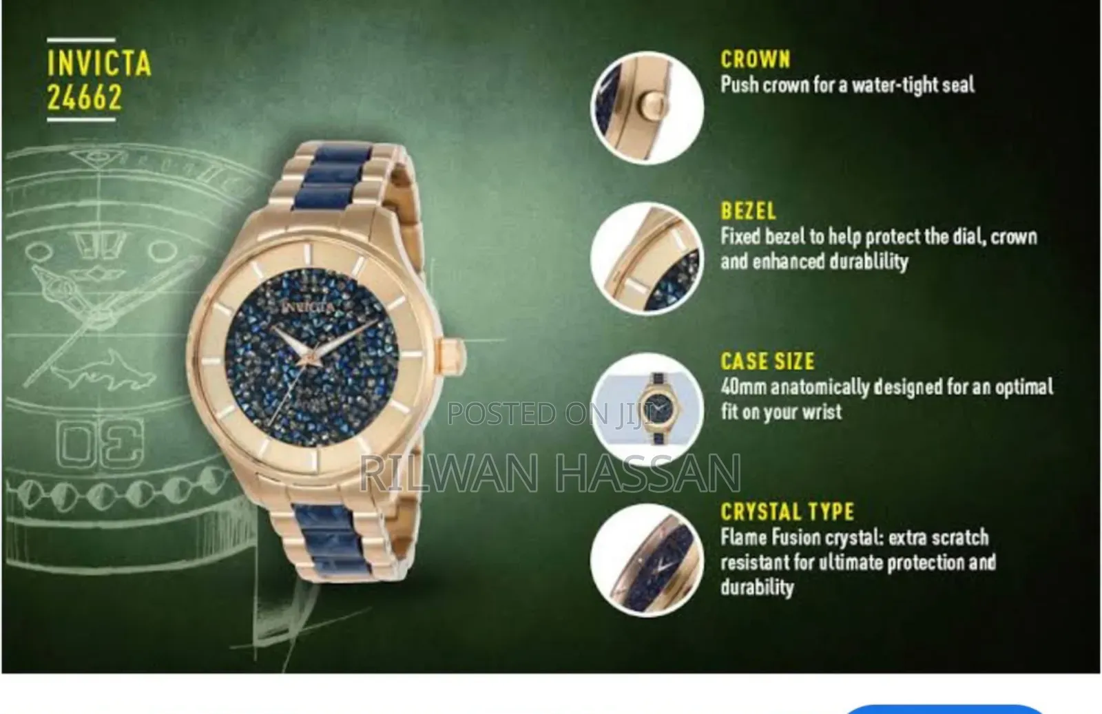 Invicta Crystal Bezel Angel